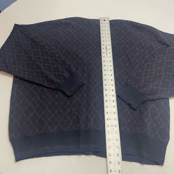 Florence Tricot Italy Navy Blue Wool Blend Cardigan Sweater Size XXL - Picture 6 of 6